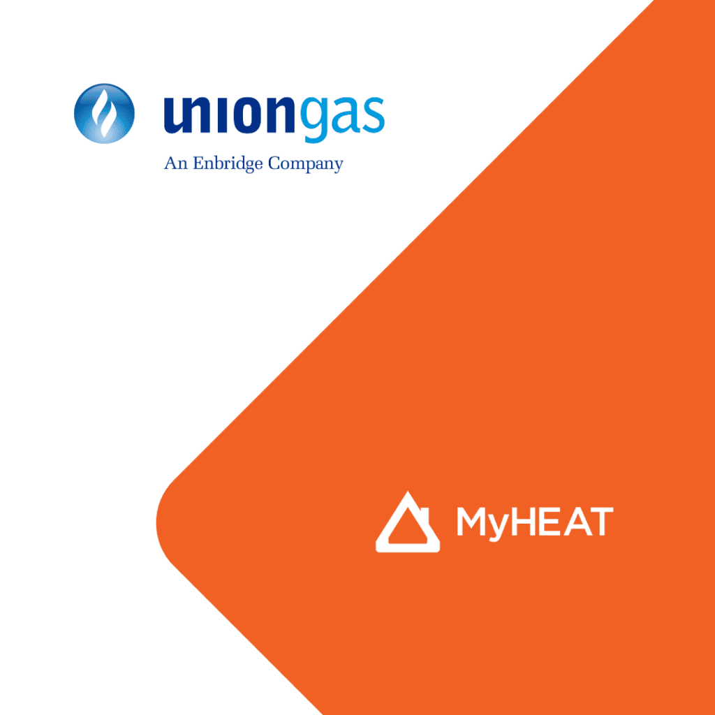 A graphic depicting the Union Gas and MyHEAT logos