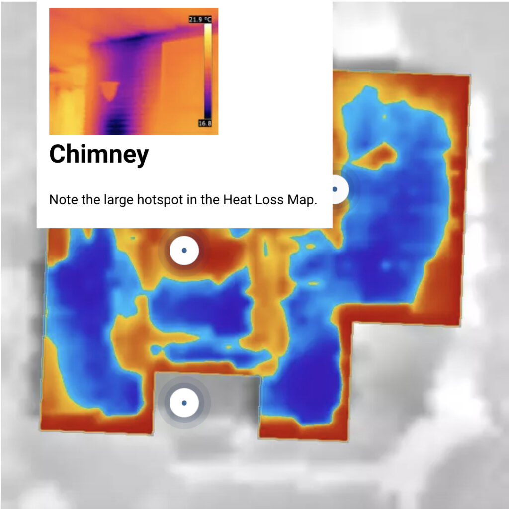 An aerial thermal heat loss map and a FLiR image overlayed