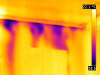 A FLIR thermal image of inside a home