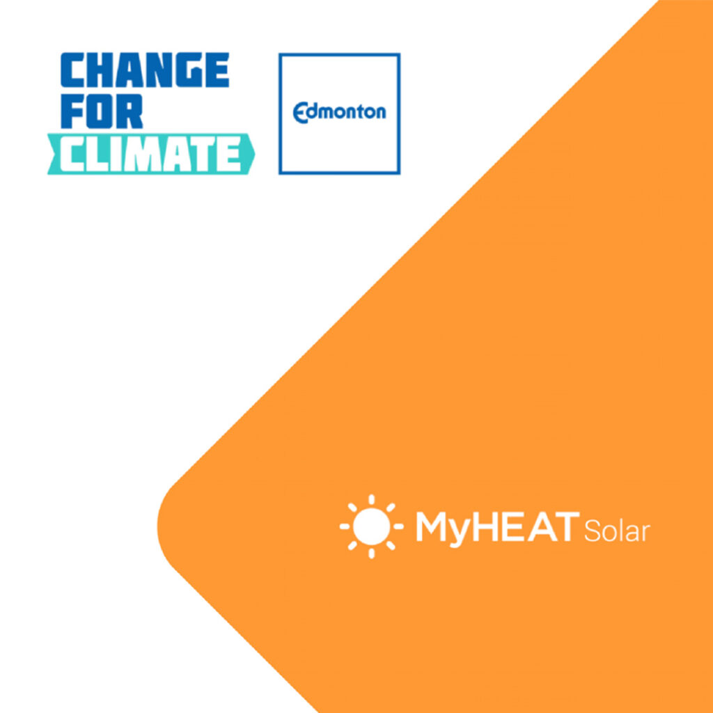 A graphic depicting the City of Edmonton and MyHEAT logos