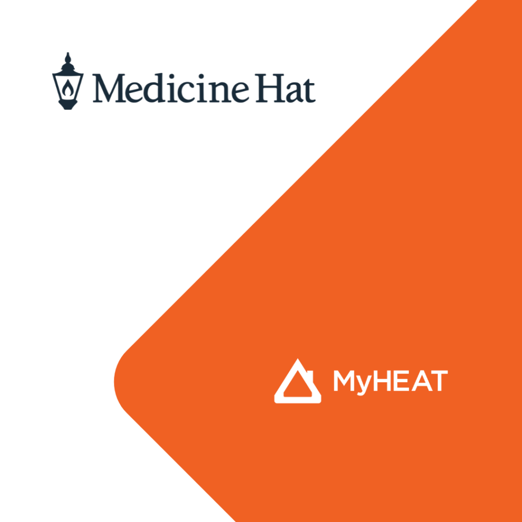 A graphic displaying the logos of MyHEAT and Medicine Hat
