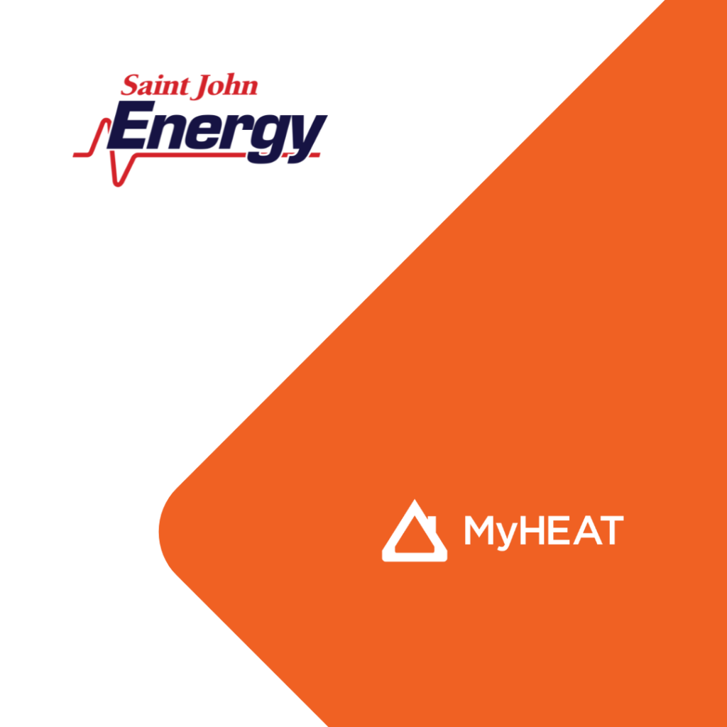 A graphic depicting Saint John Energy and MyHEAT logos