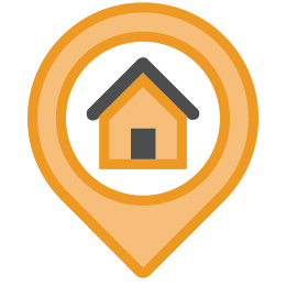 icon depicting a home in a map pin