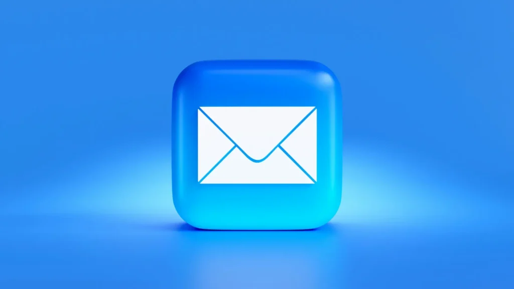 Blue Button with White Envelope