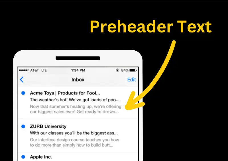 Email Preheader Text Example