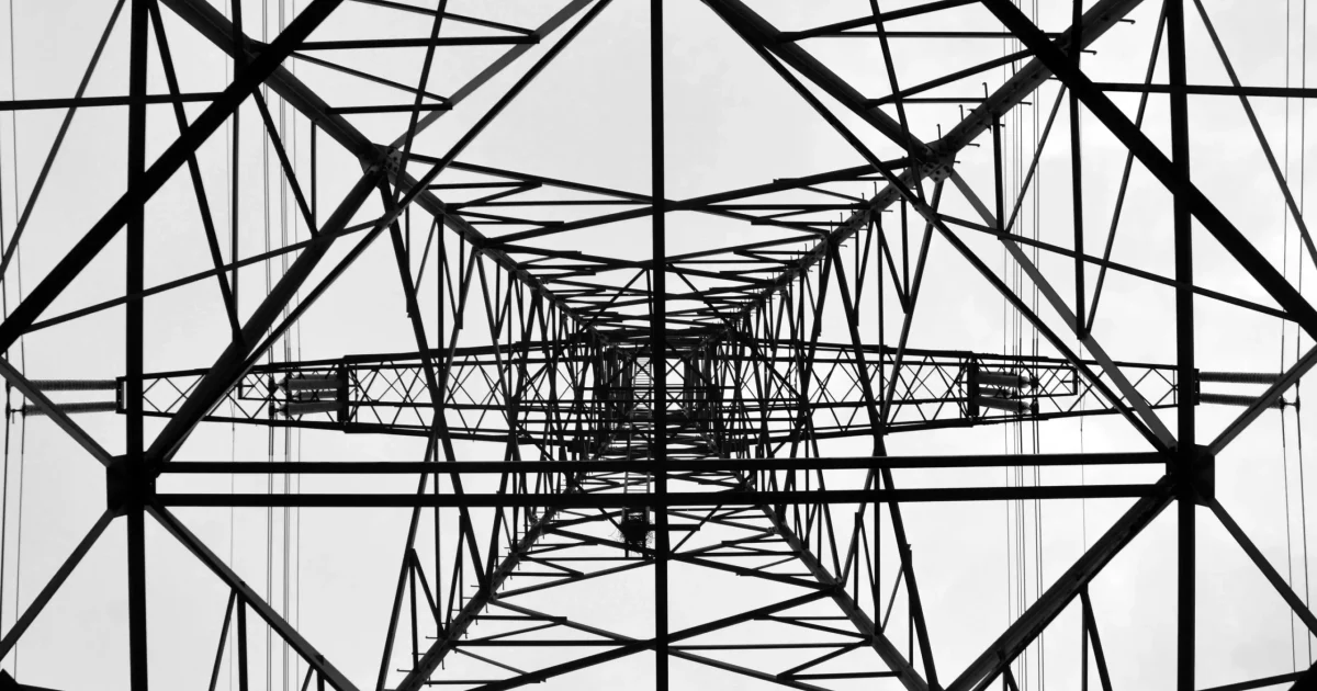 View of black metal frame